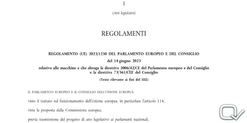 Regolamento macchine 2023-1230 (italiano)